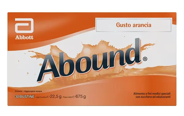 Abound arancia 30 bustine da 22,5 g con zucchero ed edulcoranti senza glutine