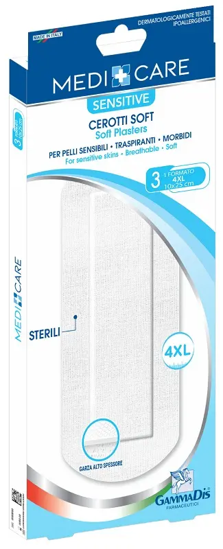 Cerotti medicare delicati tessuto non tessuto 10x25 cm 3 pezzi medicare