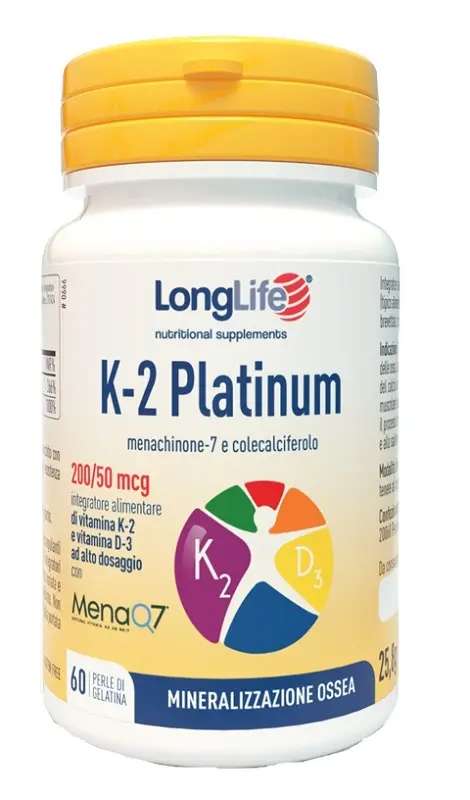 Longlife k 2 platinum 60 perle di gelatina senza glutine