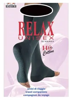 Relax unisex 140 gambaletto cotton punta aperta nero 4 xl
