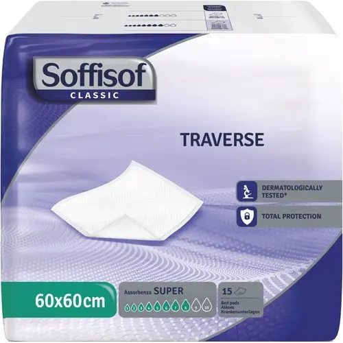 Traversa per incontinenza soffisof classic 8 gocce 60 x 60 15 pezzi