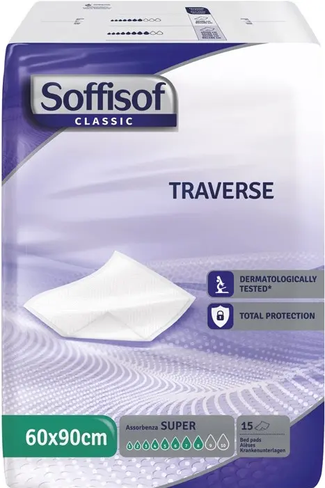 Traversa per incontinenza soffisof classic 8 gocce 60 x 90 15 pezzi