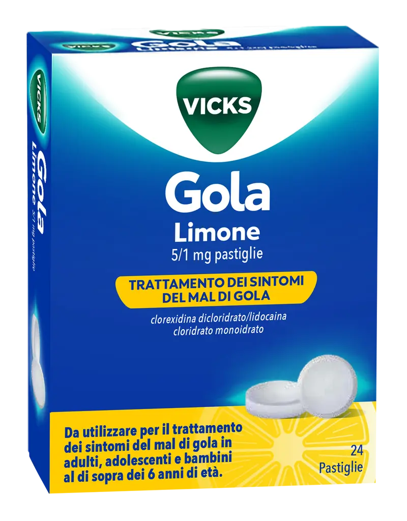 VICKS GOLA*24PAST 5+1MG LIMONE